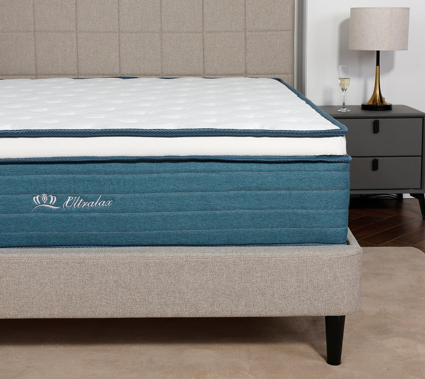 Ultralax 135x190x30cm Hybrid Pocket Sprung & Memory Foam Double Mattress With Breathable Fabric, Medium Firm Feel,Skin Friendly Durable-Blue