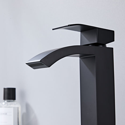 Vellamo City Matt Black Mini Cloakroom Basin Tap & Waste