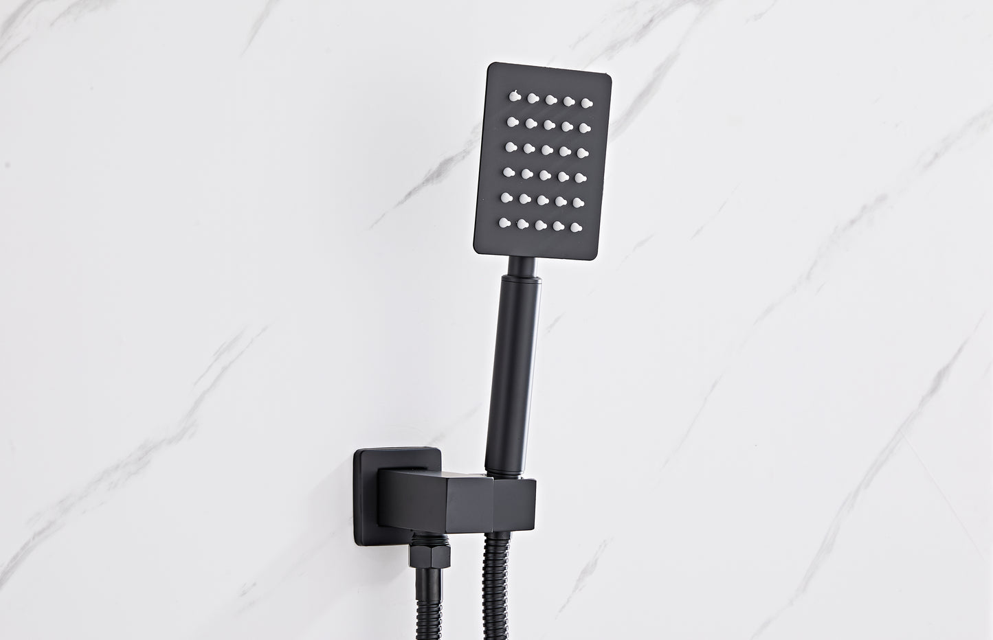 Margot Concealed Matt Black Shower Valve, Fixed Shower Head & Handset