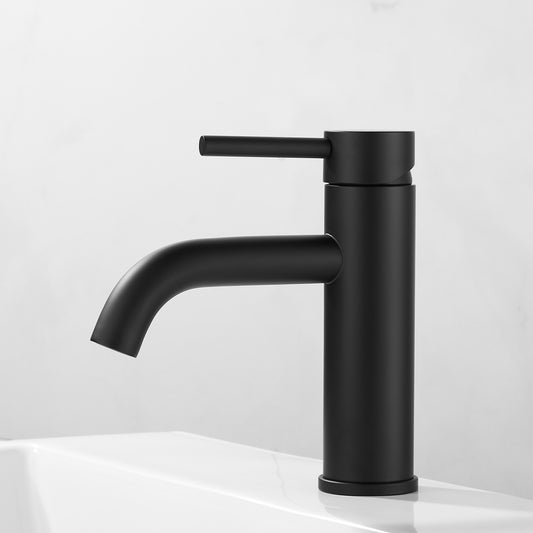 Harbour Clarity Matt Black Short Basin Mixer Tap